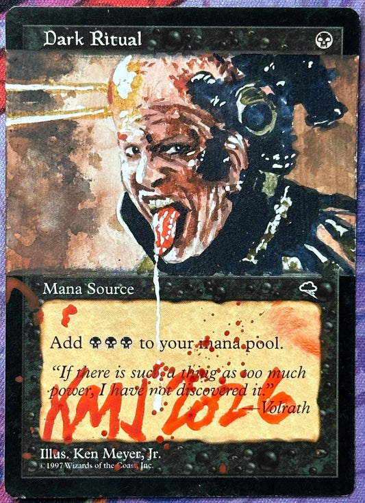Dark Ritual - painted on gesso board Horror theme