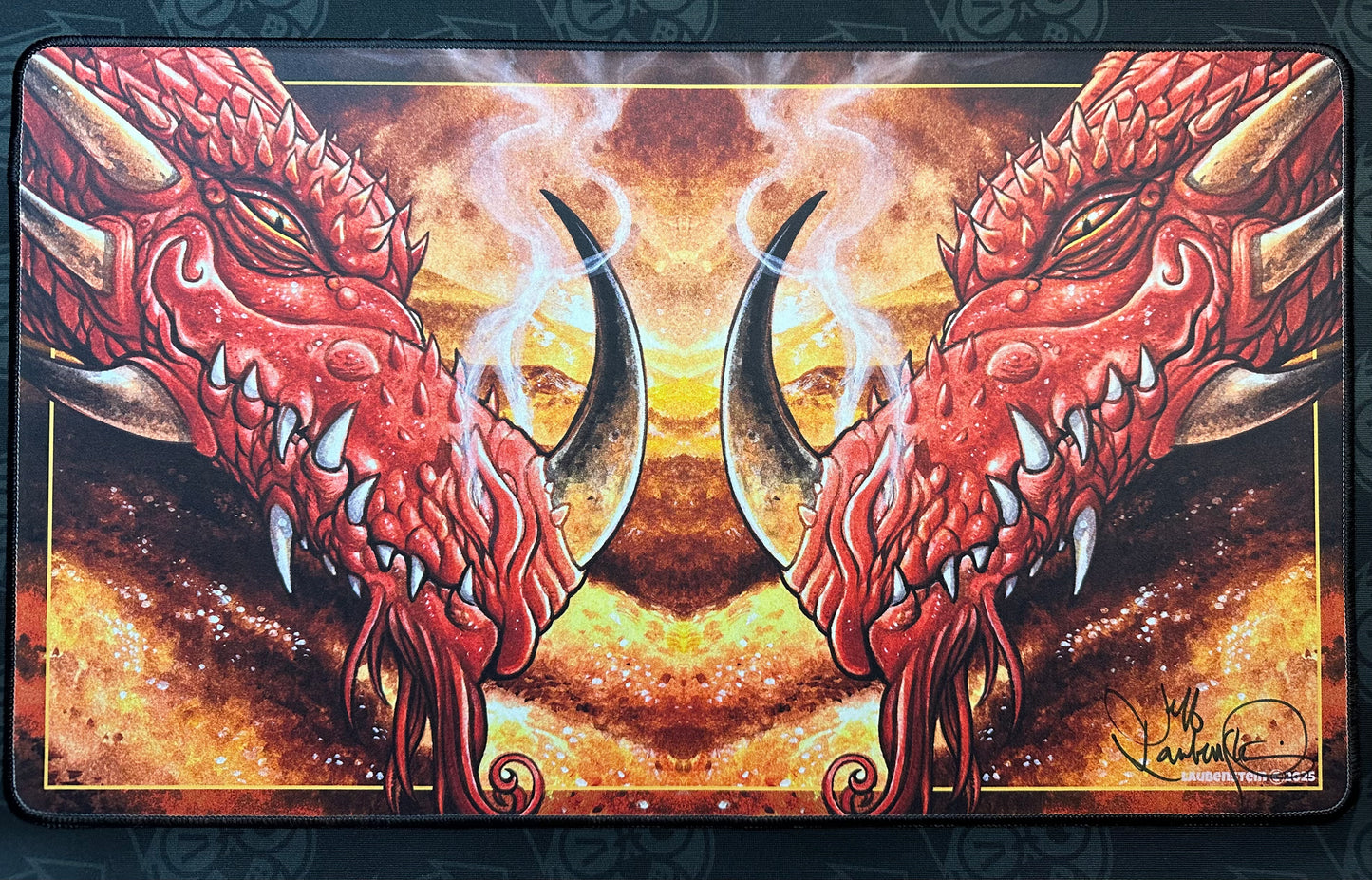 Red Dragon - Playmat Signed Stitched
