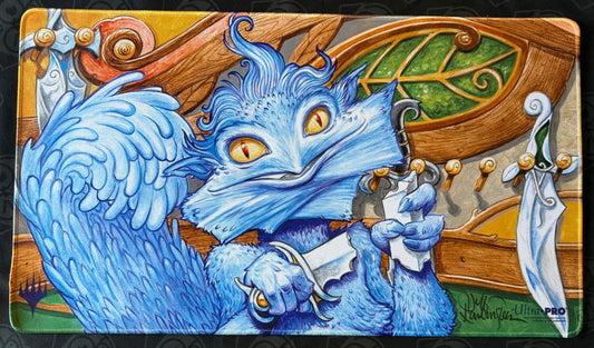 Chomping Changeling - Jeff Laubenstein playmat signed stitched edges