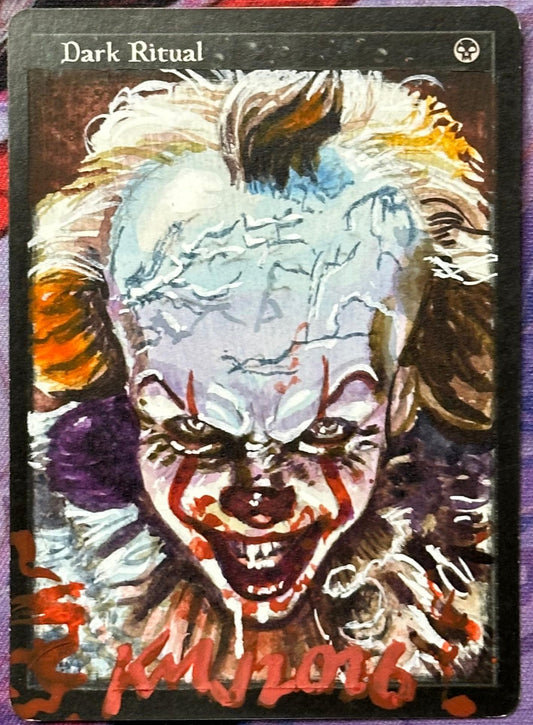 Dark Ritual - painted on gesso board Horror theme