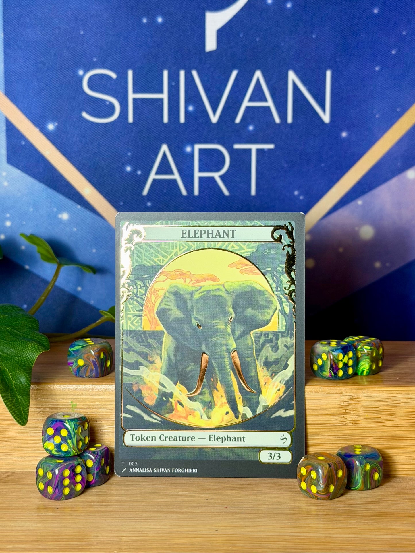 Elephant 3/3 - Shivan Art Token FOIL