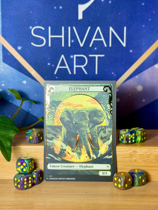 Elephant 3/3 - Shivan Art Token FOIL