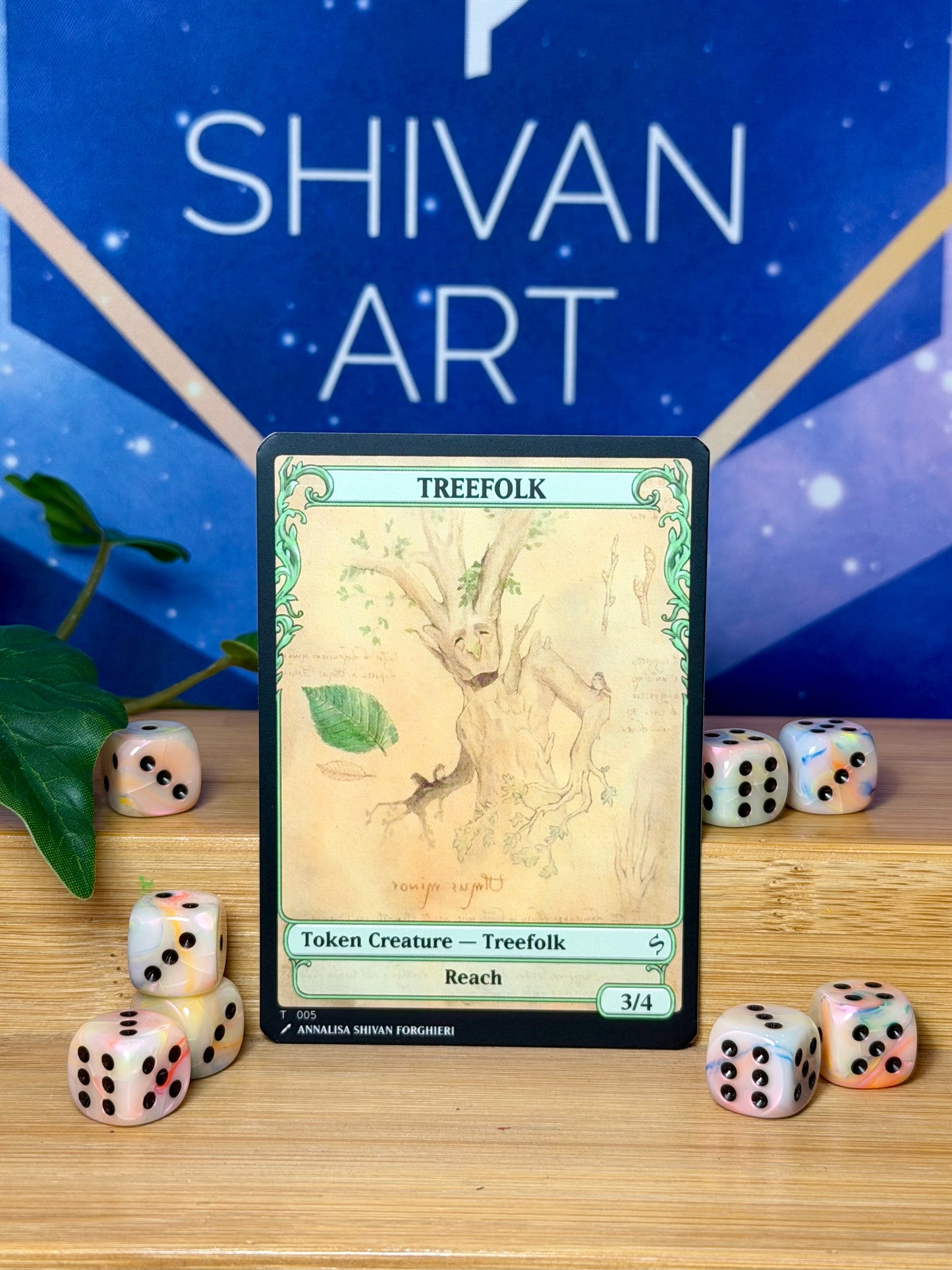 Treefolk 3/4 Reach - Shivan Art Token