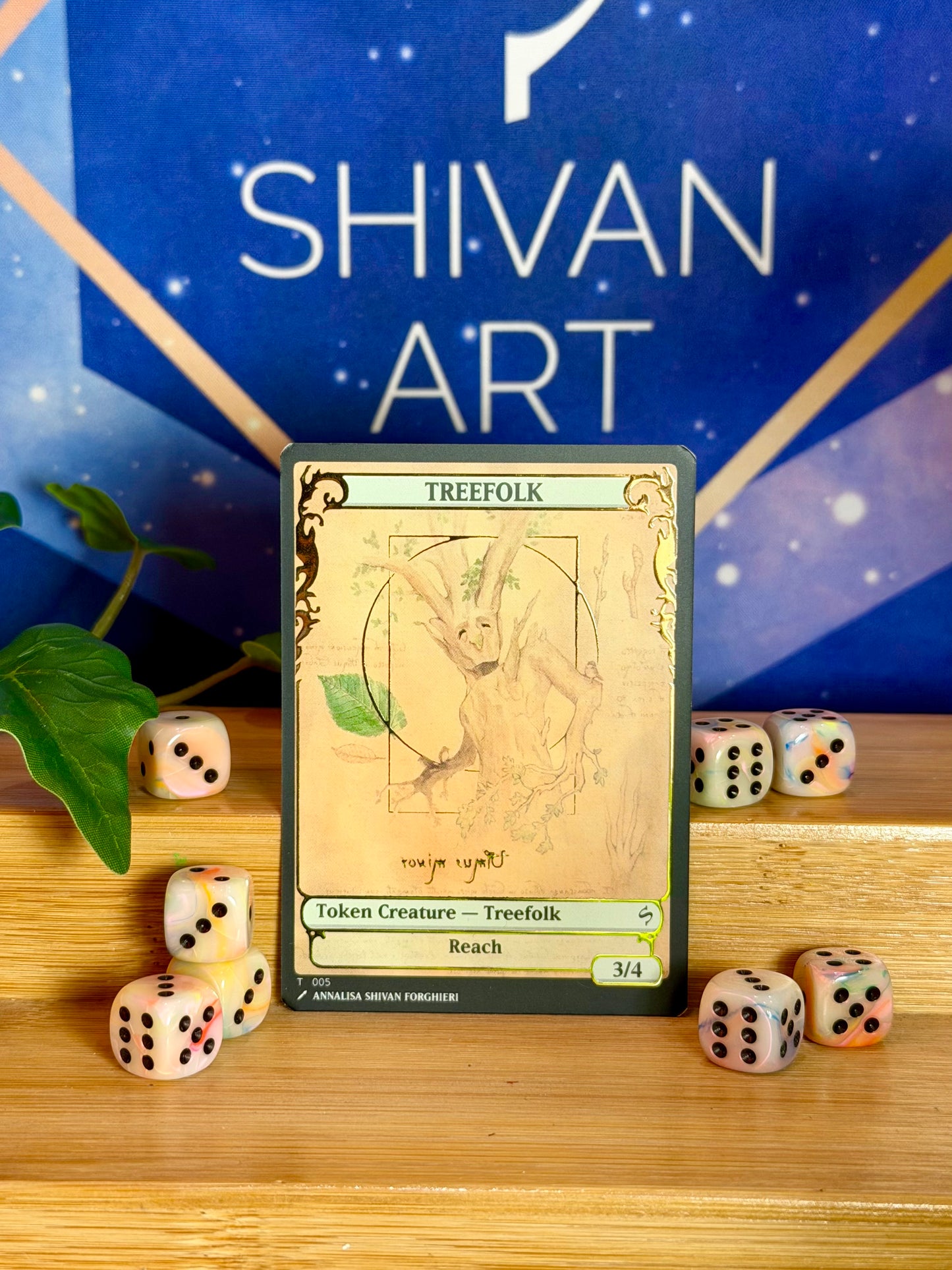 Treefolk 3/4 Reach - Shivan Art Token FOIL