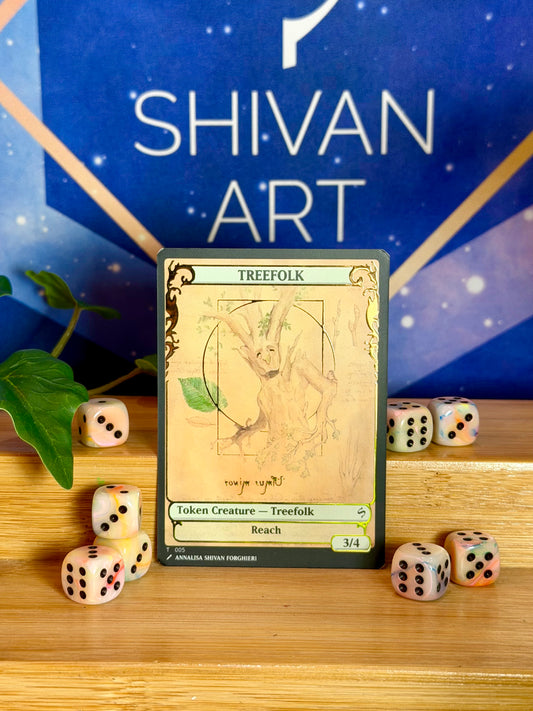 Treefolk 3/4 Reach - Shivan Art Token FOIL