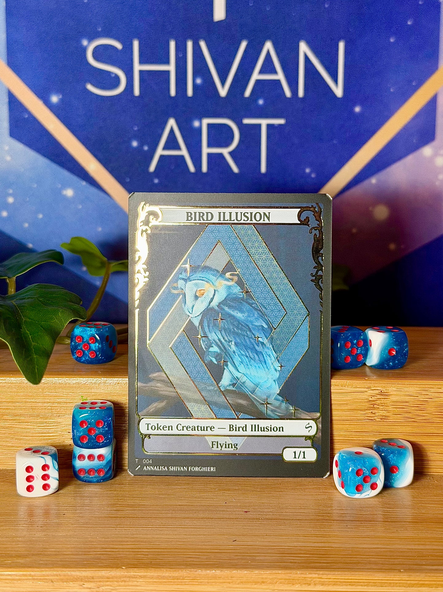 Bird Illusion Flying 1/1 - Shivan Art Token FOIL